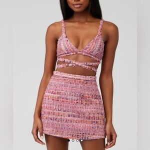 For Love and Lemons Celine Bra Top + Dionne Skirt Set Size 2X